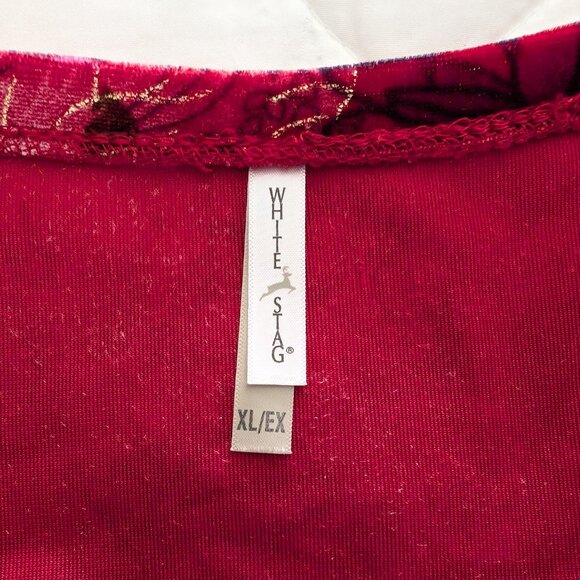 WHITE STAG Top Women's XL Multicolor Velvet Floral Artsy Pullover - Picture 6 of 13